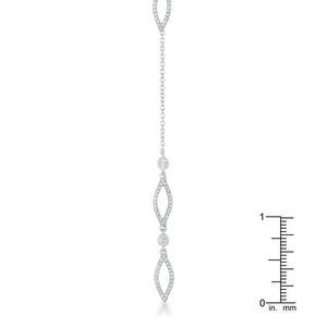 Carmela 0.6ct CZ Rhodium Classic Drop Lariat Necklace - Jewelry Xoxo