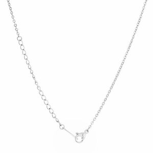 Kina 0.015ct CZ Rhodium Stainless Steel Key Drop Necklace - Jewelry Xoxo