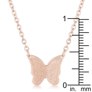 Breanne Rose Gold Stainless Steel Rose Gold Butterfly Necklace - Jewelry Xoxo