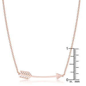 Arianna Rose Gold Stainless Steel Arrow Necklace - Jewelry Xoxo