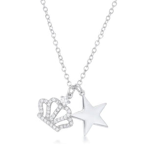 Vanessa Crown &amp; Star Charm 0.4 ct Pendant - Jewelry Xoxo