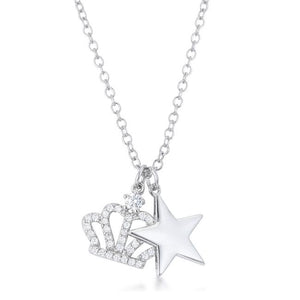 Vanessa Crown &amp; Star Charm 0.4 ct Pendant - Jewelry Xoxo