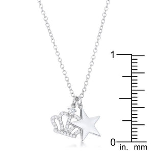 Vanessa Crown &amp; Star Charm 0.4 ct Pendant - Jewelry Xoxo