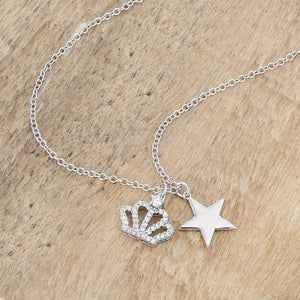 Vanessa Crown &amp; Star Charm 0.4 ct Pendant - Jewelry Xoxo