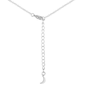 .6Ct Dazzling Rhodium Moon and Stars Necklace with CZ - Jewelry Xoxo