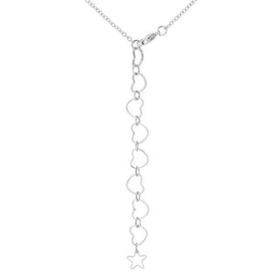 Stars and Stripes Rhodium Necklace with CZ - Jewelry Xoxo