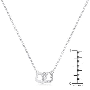 .21 Ct Rhodium Necklace with Floral Links - Jewelry Xoxo