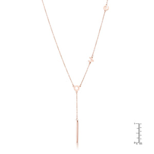 Stainless Steel Rose Goldtone LOVE Necklace - Jewelry Xoxo