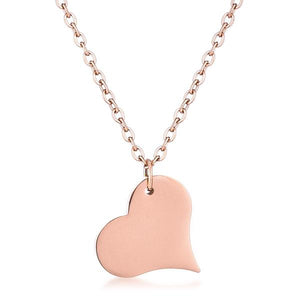 Rose Goldtone Heart Pendant - Jewelry Xoxo