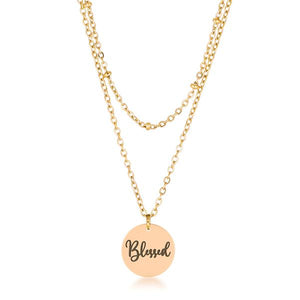 Delicate 18k Gold Plated "Blessed" Necklace - Jewelry Xoxo