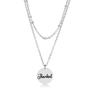 Delicate Stainless Steel "Thankful" Necklace - Jewelry Xoxo