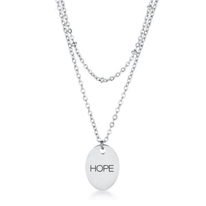 Stainless Steel Double Chain "HOPE" Necklace - Jewelry Xoxo