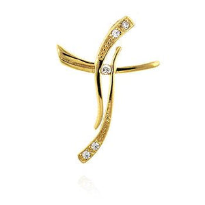 Golden Wavy Cross Pendant - Jewelry Xoxo
