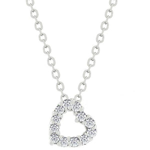 Cubic Zirconia Heart Silhouette Pendant - Jewelry Xoxo