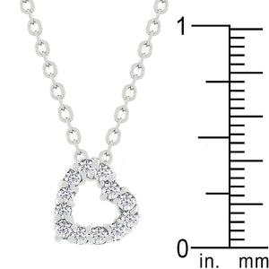 Cubic Zirconia Heart Silhouette Pendant - Jewelry Xoxo