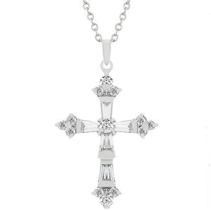 Brilliant Cubic Zirconia Cross Pendant - Jewelry Xoxo