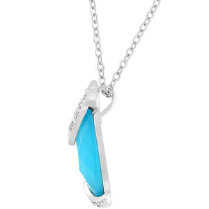 Leaf and Aqua Beauty Pendant - Jewelry Xoxo