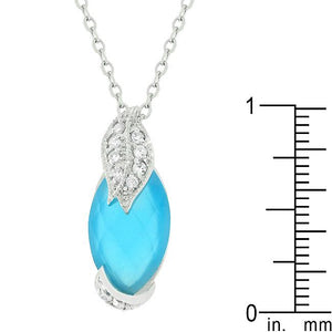 Leaf and Aqua Beauty Pendant - Jewelry Xoxo