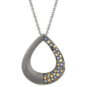 Black Rhodium Teardrop Pendant - Jewelry Xoxo
