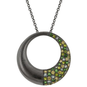 Black Rhodium Hooplet Pendant - Jewelry Xoxo