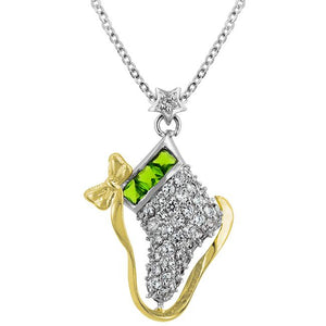 Ice Skate Cubic Zirconia Pendant - Jewelry Xoxo