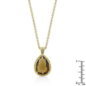 Yellow Cubic Zirconia Teardrop Pendant - Jewelry Xoxo