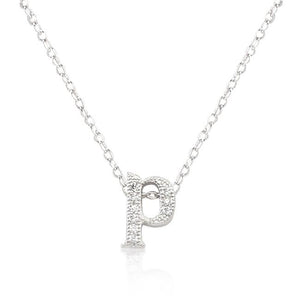 Micro-Pave Initial P Pendant - Jewelry Xoxo