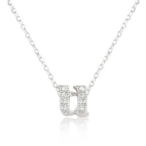 Micro-Pave Initial U Pendant - Jewelry Xoxo