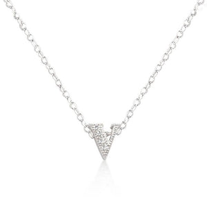 Micro-Pave Initial V Pendant - Jewelry Xoxo