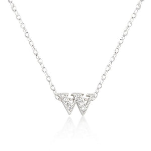 Micro-Pave Initial W Pendant - Jewelry Xoxo