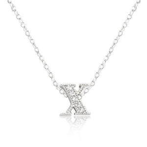 Micro-Pave Initial X Pendant - Jewelry Xoxo