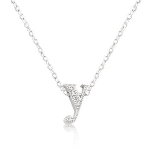 Micro-Pave Initial Y Pendant - Jewelry Xoxo