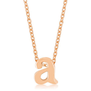 Rose Gold Finish Initial A Pendant - Jewelry Xoxo