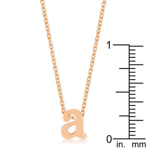 Rose Gold Finish Initial A Pendant - Jewelry Xoxo