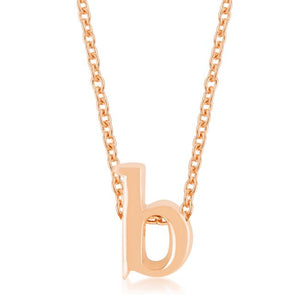 Rose Gold Finish Initial B Pendant - Jewelry Xoxo