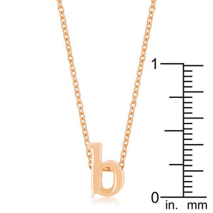 Rose Gold Finish Initial B Pendant - Jewelry Xoxo