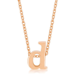 Rose Gold Finish Initial D Pendant - Jewelry Xoxo