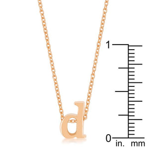 Rose Gold Finish Initial D Pendant - Jewelry Xoxo