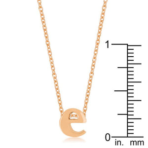 Rose Gold Finish Initial E Pendant - Jewelry Xoxo