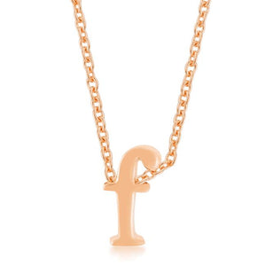 Rose Gold Finish Initial F Pendant - Jewelry Xoxo