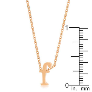 Rose Gold Finish Initial F Pendant - Jewelry Xoxo