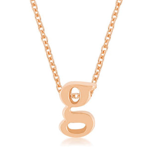 Rose Gold Finish Initial G Pendant - Jewelry Xoxo