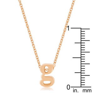 Rose Gold Finish Initial G Pendant - Jewelry Xoxo