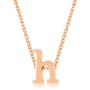 Rose Gold Finish Initial H Pendant - Jewelry Xoxo