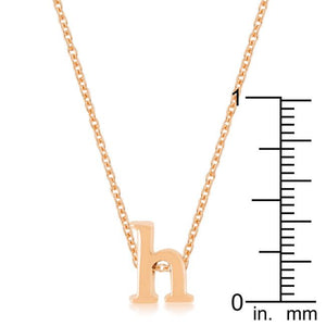 Rose Gold Finish Initial H Pendant - Jewelry Xoxo