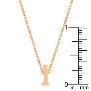 Rose Gold Finish Initial I Pendant - Jewelry Xoxo