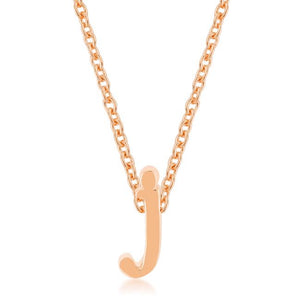Rose Gold Finish Initial J Pendant - Jewelry Xoxo