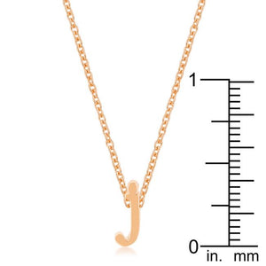 Rose Gold Finish Initial J Pendant - Jewelry Xoxo