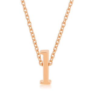 Rose Gold Finish Initial L Pendant - Jewelry Xoxo