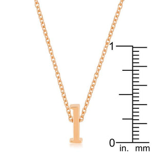 Rose Gold Finish Initial L Pendant - Jewelry Xoxo